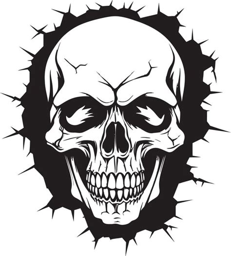 Premium Vector Dark Emergence Skull In Cracked Wall Design Mystical