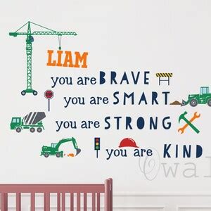 Construction Truck Decals,inspiring Quotes Truck Decal, Trucks Decor, Boy Name Sign Decal, Boy ...