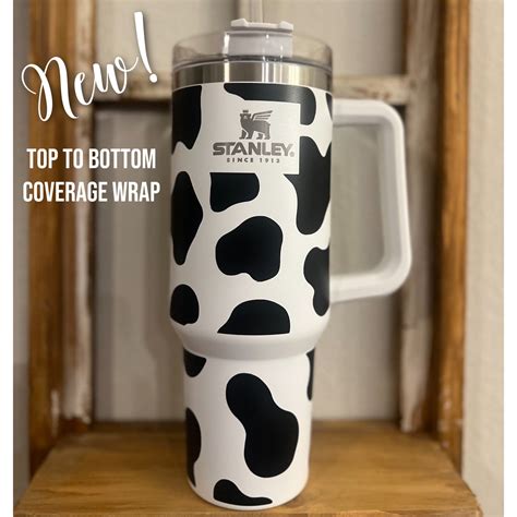 Cow Print Permanent Vinyl Wrap Stanley Quencher Cow Wrap Etsy