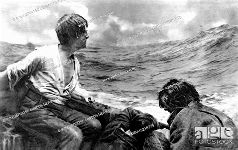 Photograph Showing The Survivors Of A Passenger Ship Sunk By German