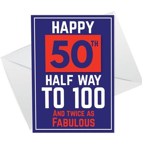 Funny Humour 50th Birthday Cards For Men Women Mum Dad Nan