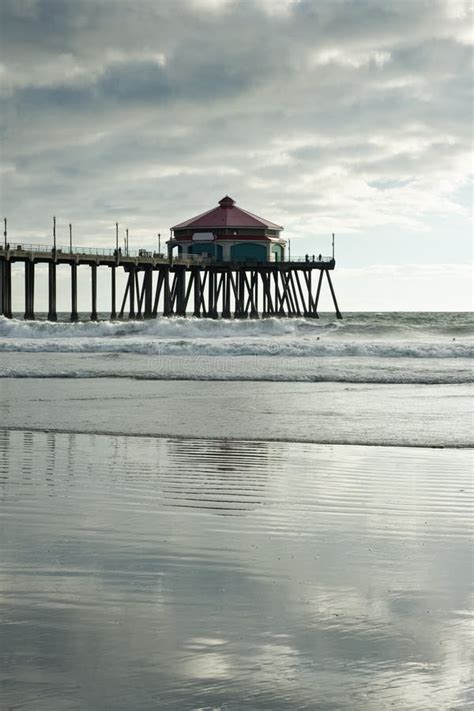 Huntington Beach Pier Panoramic Stock Image Image Of Pano Ocean