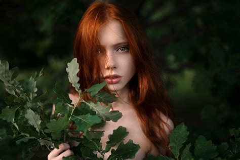 Face Sunlight Forest Women Outdoors Women Redhead Model Portrait