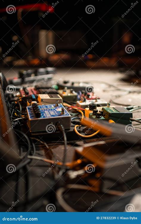 Guitar pedal and cables stock image. Image of pedalboard - 27832239