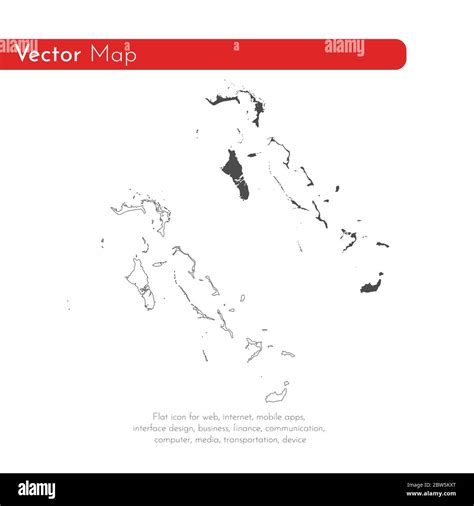 Vector Map Bahamas Isolated Vector Illustration Black On White