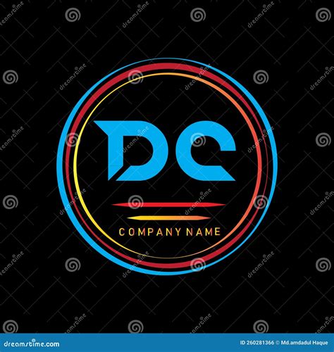 Design Do Logotipo Da Letra Dc Sobre Fundo Preto Layout De Letra Dc