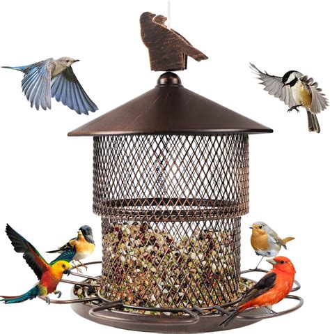 Wild Bird Feeders Retractable Metal Bird Feeders For Outdoors Hanging 4