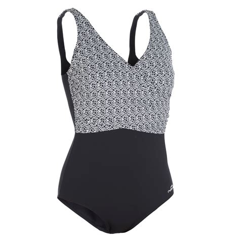 Maillot de bain une pièce femme gainant d aquagym Lori Noir Nabaiji