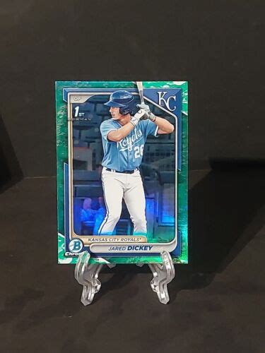 Jared Dickey 2024 Bowman 1st Chrome Green Lunar Glow Refractor Royals