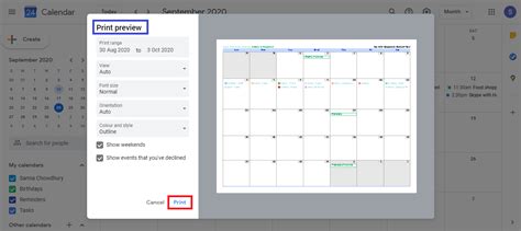 How To Print Google Calendar Easy Steps With Pictures