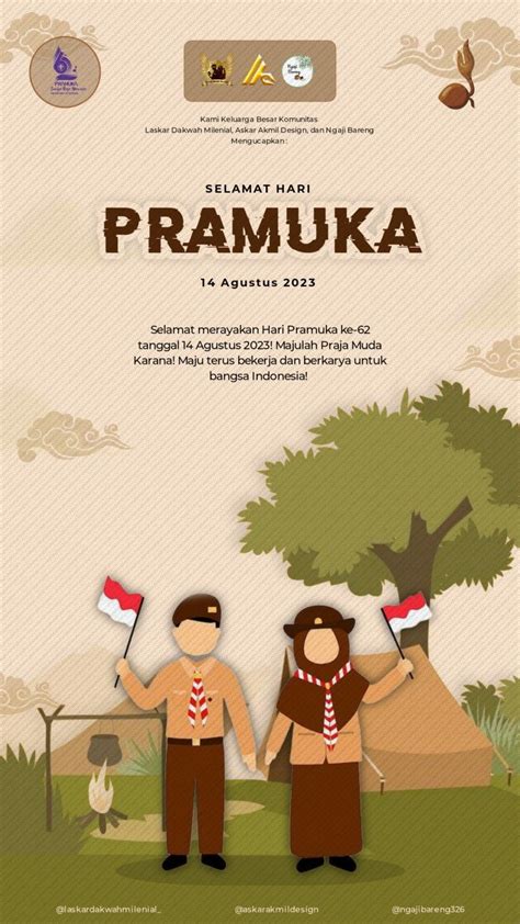 Poster Hari Pramuka Pramuka Tipografi Desain Grafis Brosur