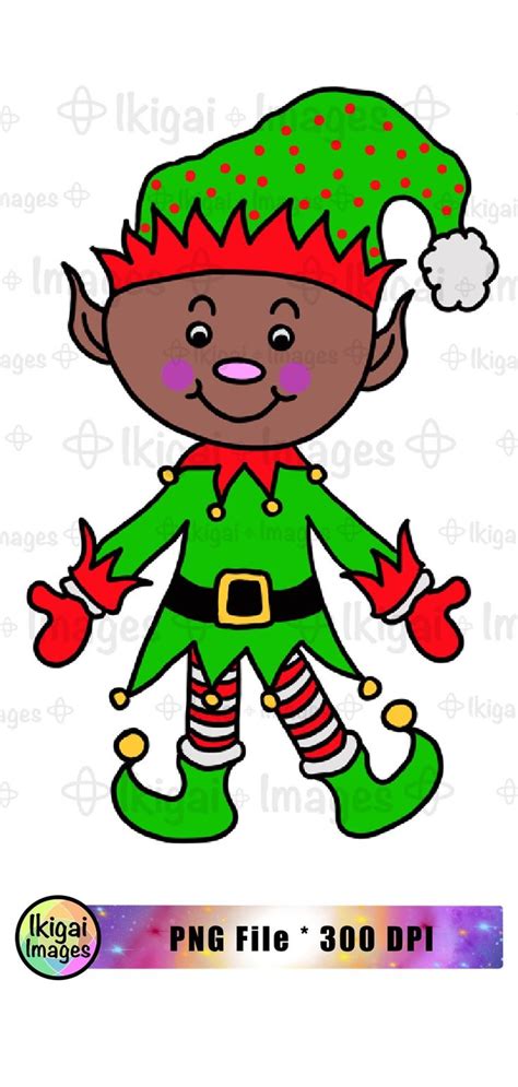 Black Elf Png African American Christmas Clipart Kids Etsy Clip Art