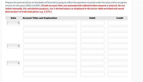 Solved Tamarisk Leasing Company Signs A Lease Agreement On Chegg