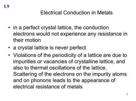 Electrical Conduction in Metals