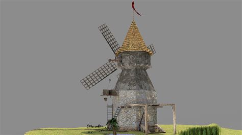 Medieval Windmill - 3D Model by renatodalle