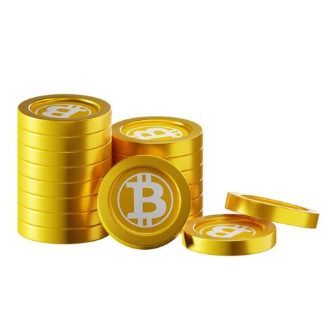 Bitcoin Gold BTG Coin Stacks Cryptocurrency 3D Render Illustration