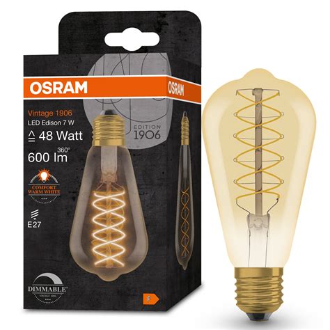 Bec LED Vintage Decorativ Osram 1906 Edison Dimabil Filament E27