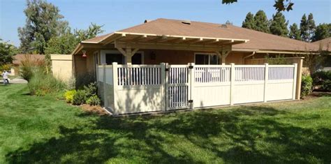 Solid Privacy W Picket Accent Fence And Closed Picket Gate Vinyl Craft