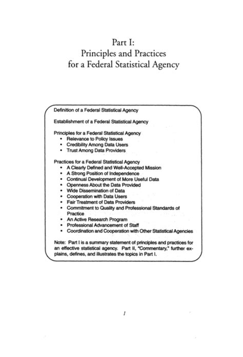 Part 1 Principles And Practices For A Federal Statistical Agency