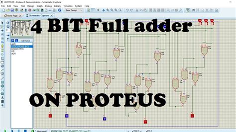 5how To Simulate 4 Bit Full Adder On Proteus Youtube