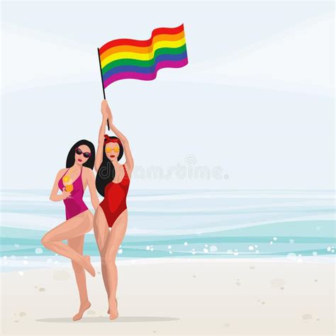 Vector Rainbow Gay LGBT Rights Icons And Symbols Homosexual Woman Love