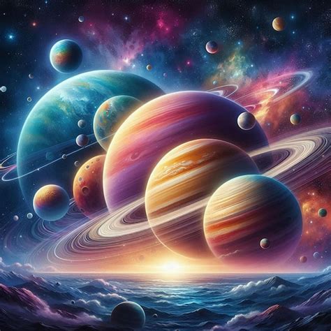 Planets Of The Solar System In The Universe Premium Ai Generated Image