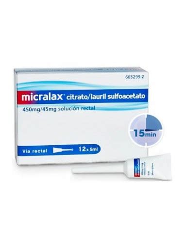 Micralax Citrato Lauril Sulfoacetato Mg Mg Solucion Rectal