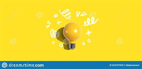 Idea Light Bulb With Hand Drawing Sketch Stock Image Image Of Light