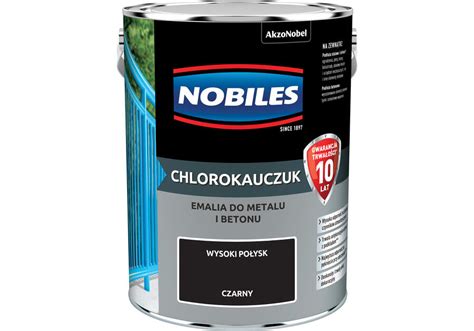 Farba Emalia Chlorokauczukowa 5 L Czarny NOBILES AKZO NOBEL Farby