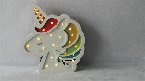 Los Niños Unicorn Led Luz De Noche Colorida De Lámpara De La Batería