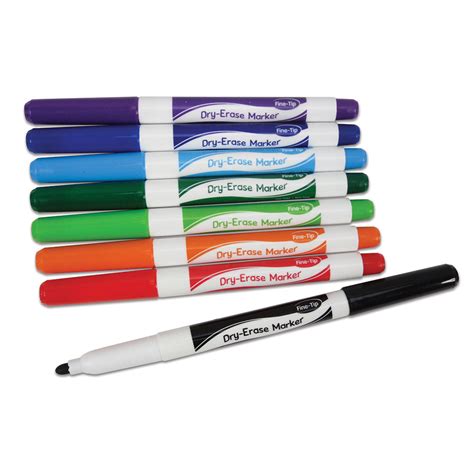 Dry-Erase Markers: Fine-Tip - Assorted Colors - Set of 8 - Web ...