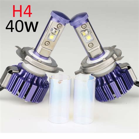 H Led Headlight Pair Plug Play Car Conversion Kit With Cree Chip High