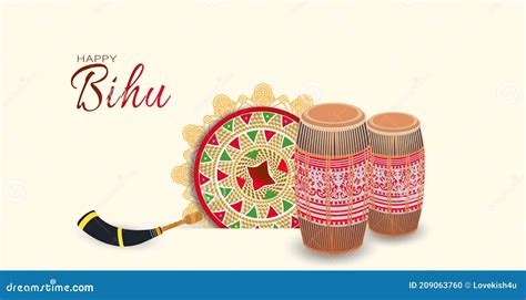 Vector Illustration of Happy Rongali Bihu, Assamese New Year, Indian Traditional Festival Stock ...