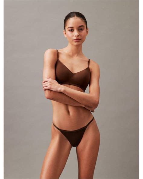 Calvin Klein Ideal Cotton Mid Rise String Bikini Lyst