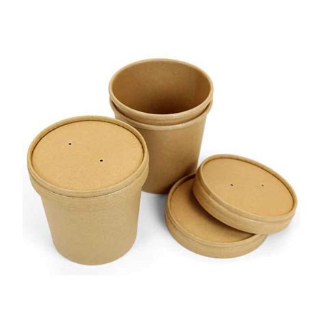 Buy X Kraft Disposable Soup Ice Cream Container Round Deli Food Lids