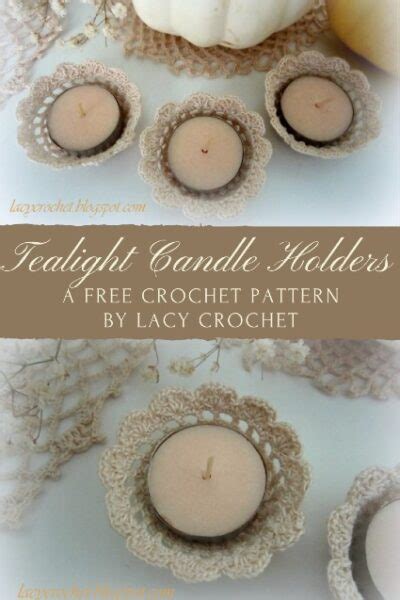 Free Crochet Pattern Tealight Candle Holders Free Crochet Patterns