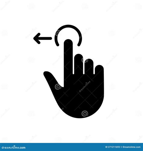 Hand Finger Swipe And Drag Left Silhouette Icon Pinch Screen Rotate