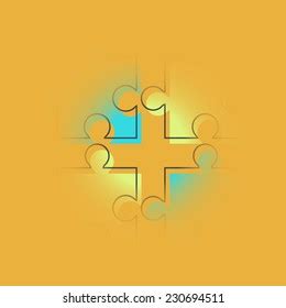 Four Part Puzzle Diagram Stock Vector Royalty Free 272714765