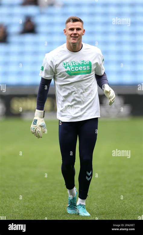 Coventry City Goalkeeper Ben Wilson Warms Up During The Sky Bet