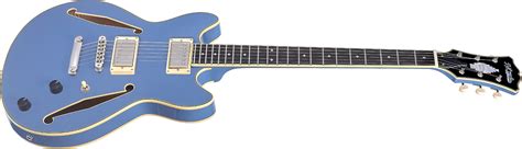 D Angelico Excel Mini DC Tour Slate Blue Semi Hollow Electric Guitar