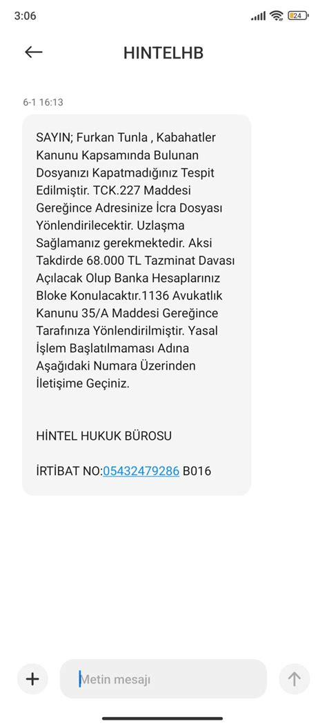 Hintelhb SMS Asılsız Bir Şekilde Para Talep Etme Şikayetvar