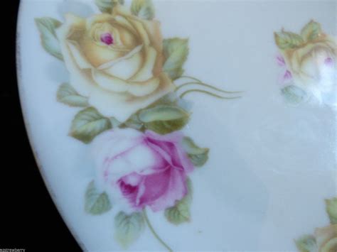 Vtg Deco Z S C Bavaria Germany Decorative Pink Cream Roses Plate