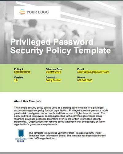 Free Privileged Password Security Policy Template