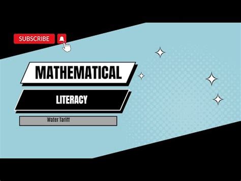 Mathematical Literacy Revision Water Tariffs Youtube