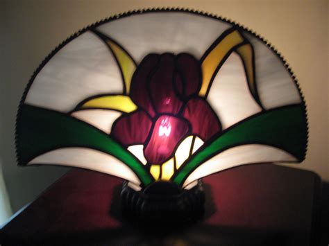 Iris Fan Stained Glass Lamps Stained Glass Glass Lamp