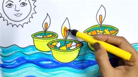 Kartik Purnima Drawing Easy Happy Kartik Purnima Festival Poster