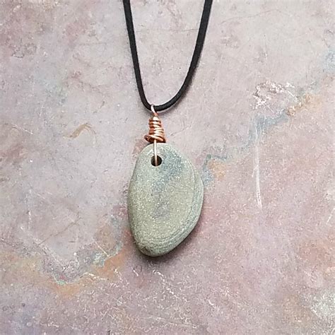 Rock Necklace Stone Pendant River Rock Jewelry River Stone Necklace