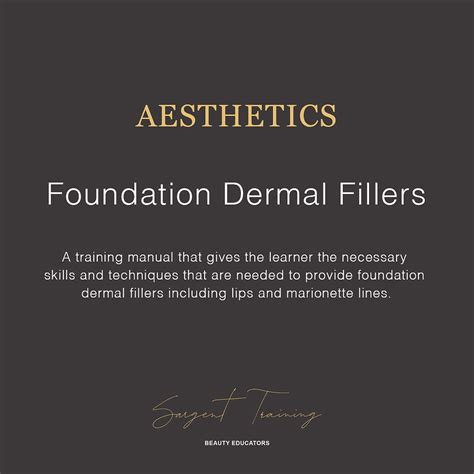 Foundation Dermal Fillers Sargent Training