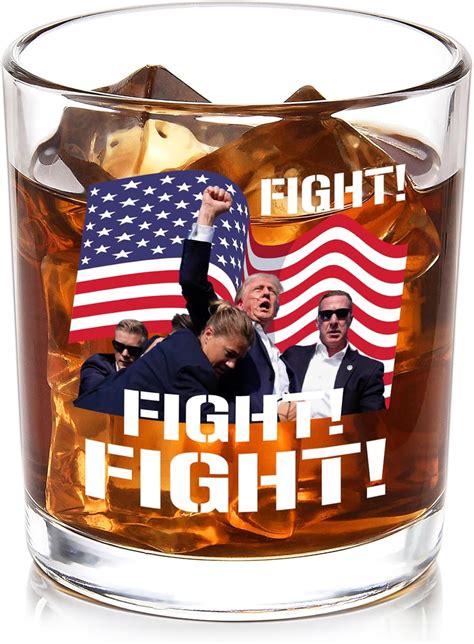 Futtumy Donald Trump Fight Whiskey Glass Trump 2024 Ear