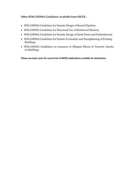 Iitk Gsdma Guidelines For Seismic Design Pdf